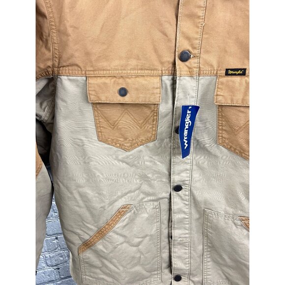 Wrangler Men's XXL  Mixed Canvas Chore Jacket in Chipmunk Beige - Picture 11 of 13